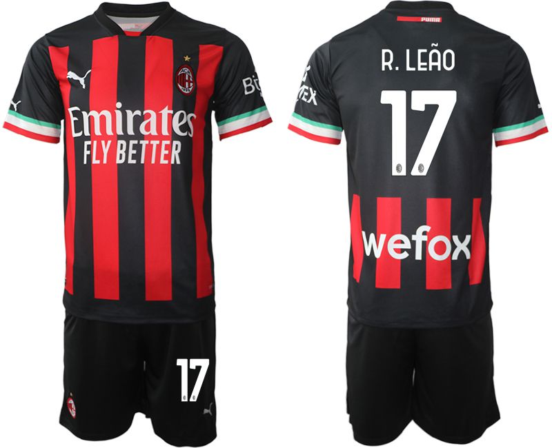 Men 2022-2023 Club Ac Milan home black #17 Soccer Jersey->customized soccer jersey->Custom Jersey